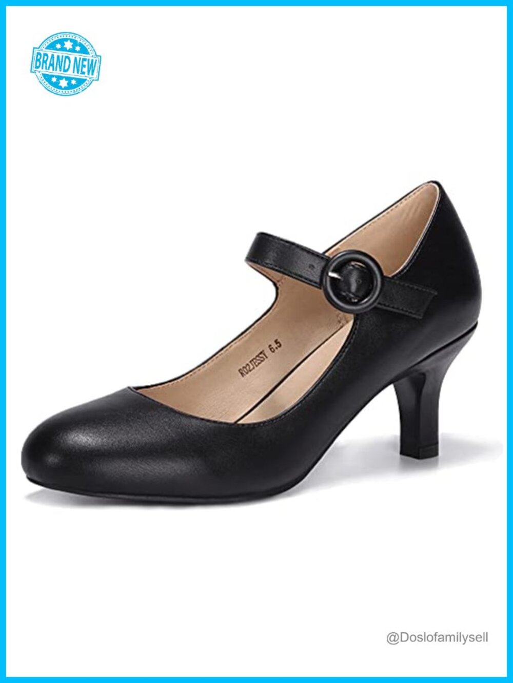Women's Mary Jane Kitten Heel Pumps Round Toe Ankle Strap Dress Shoes